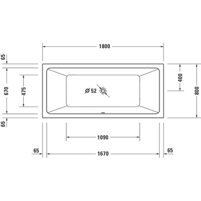 Duravit No.1 Inbouwbad - 180x80cm acryl - glans wit