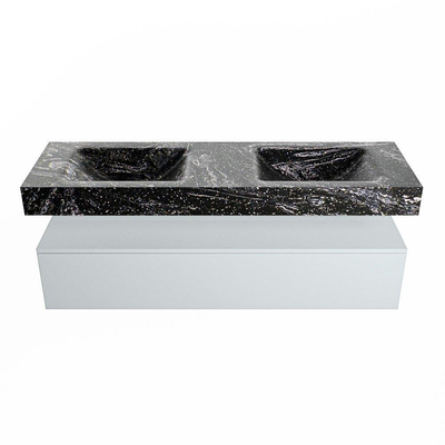 MONDIAZ ALAN - DLUX Badkamermeubelset - 150cm - onderkast - Clay - 1 lade - vrijhangende wastafel - 2 wasbakken - 0 kraangaten - Lava