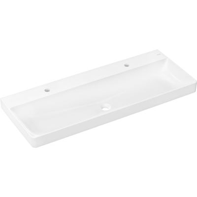 Hansgrohe Xelu wastafel - 120x48x8cm - 2 kraangaten - wit