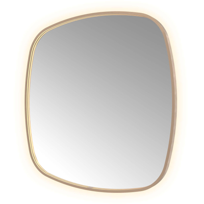 Hotbath &MORE Spiegel in aluminium frame / contour - 100x100cm - inclusief direct & indirect LED - spiegelverwarming - color changing - dimbaar - dottless - met afstandsbediening - PVD - geborsteld koper