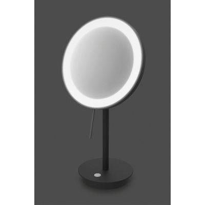 Zack Alona make-upspiegel – rond – 20x37,8 cm – LED-verlichting – 5x vergrotend – Zwart gepoedercoat