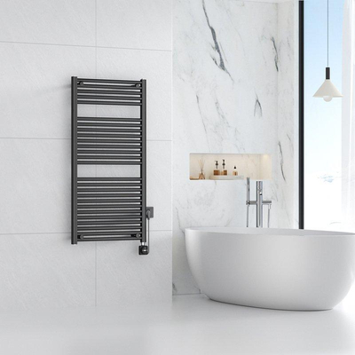 Wiesbaden Elara Elektrische radiator Smart WiFi - 118.5x60cm - PVD - gunmetal (antraciet)