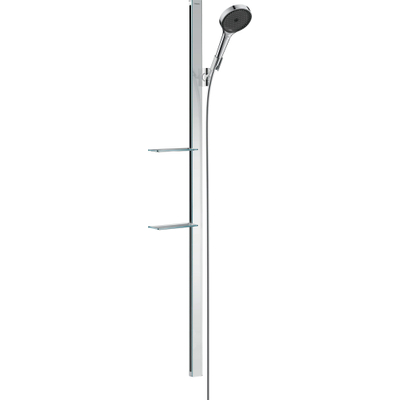 Hansgrohe RainFinity Glijstangset - met 130 - 3jet - handdouche - met zeepschaal - 150cm - met doucheslang - 160cm - ecosmart - hoogglans chroom