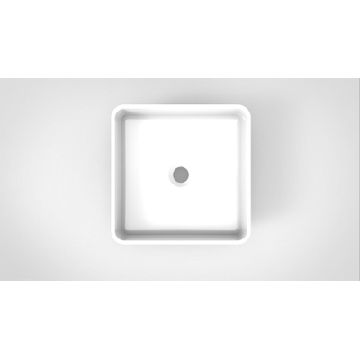 Arcqua Case vasque carrée 37x37cm blanc brillant