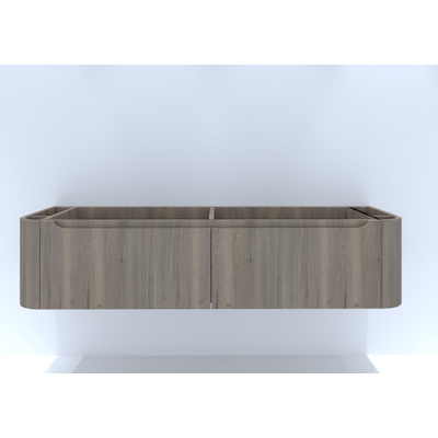 H&R badmeubelen Juice Wastafelonderkast - 180x45x40cm - afgeronde hoeken - 2 lades - geïntegreerde greep - charleston