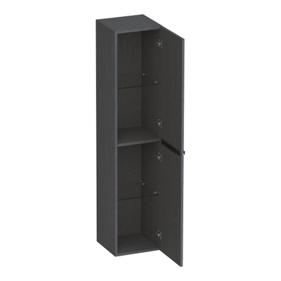 BRAUER Elevate armoire de salle de bains - 160x35x35cm - sans poignées rapportées - 2 portes - ouvrant à gauche ou à droite - Timber Grey