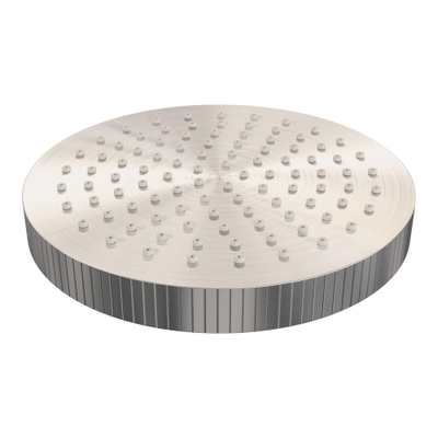 BRAUER Stripe Thermostatische Inbouw Regendouche - drukknoppen - 25cm douchekop - rechte muurarm - 3-standen handdouche - doucheslang - wandaansluitbocht - RVS-kleurig geborsteld PVD