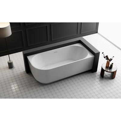 ZEZA Pure baignoire semi-îlot d'angle - droite - 170x80x58cm - avec vidage - acrylique - blanc mat