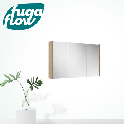 FugaFlow Eccelente Arredo spiegel badkamer spiegelkast - 100x63x16cm - inclusief zijpanelen - eiken
