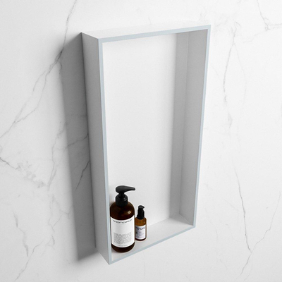 Mondiaz Easy nis 29.5x59.5x8cm voor Inbouw/opbouw 1 open vak Solid surface Talc/Clay