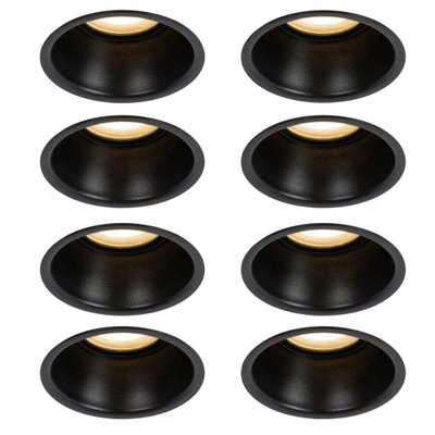 QAZQA Dept Spot encastrable moderne - set de 8 - 8,8x8,8x9,2cm - dimmable - IP44 - noir mat