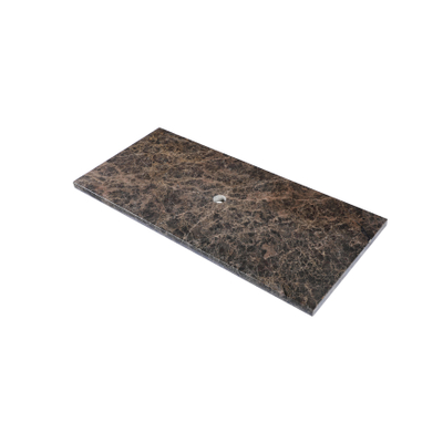 Saniclass Noche Plan de toilette - 100x46cm - sans trous de robinet - 1 découpe pour siphon - pierre naturelle mouchetée - Dark Emperador