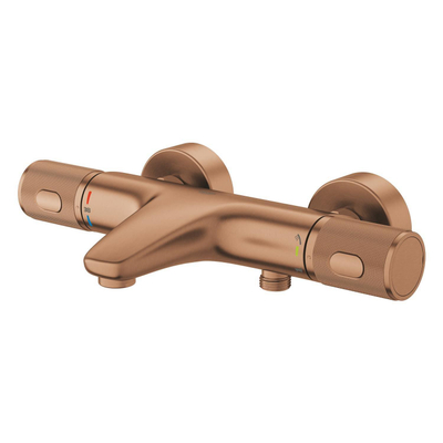 Grohe Precision Feel Thermostatische Badkraan - 31.3cm - Vitalio Joy Badset - ronde handdouche - 3 straalsoorten - met houder - brushed warm sunset (koper)