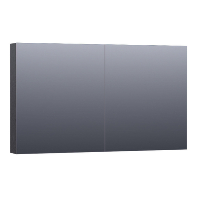 Saniclass Plain Spiegelkast - 120x70x15cm - 2 links/rechtsdraaiende spiegeldeuren - MFC - black wood
