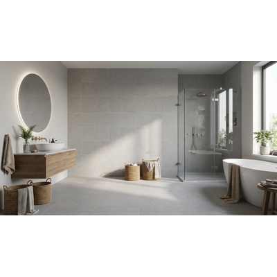 EnergieKer Brera - Carrelage sol et mural - 30x60cm - rectifié - aspect pierre naturelle - Street mat (gris)