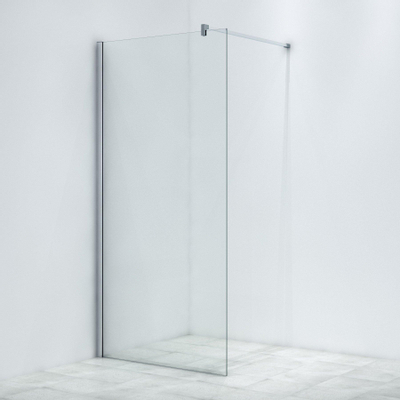 Saniclass Bellini Douche à l'italienne 100x200cm profilé chromé et verre de sécurité anti-calcaire - chrome