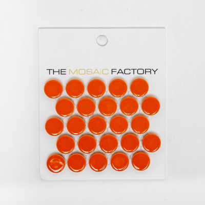 SAMPLE The Mosaic Factory Venice Pennyround carreau mosaïque 1,9x0,5cm carreau mural pour intérieur et extérieur Rond Céramique Orange