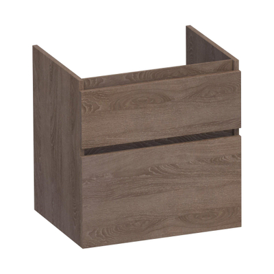 Saniclass Advance Meuble sous-lavabo 59x60x45.5cm sans poignées 2 tiroirs 1 espace siphon MDF Legno Viola