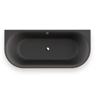 PliegerKansasbad back to wall acryl met waterinlaat180x80x60cminclusief af-en overloopgarnituur chroom en potenmat zwart