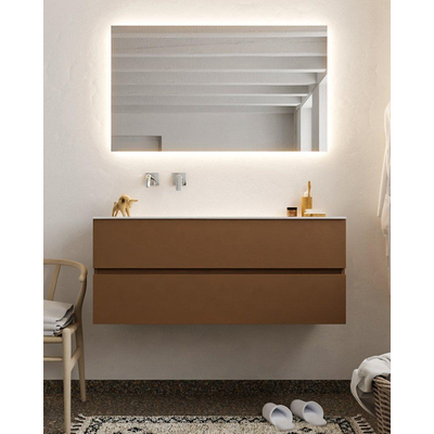 Mondiaz VICA ensemble de meuble de salle de bain - 120cm - meuble sous-vasque reposant - 2 tiroirs - lavabo moon gauche - sans trou de robinet version XL 60cm de haut