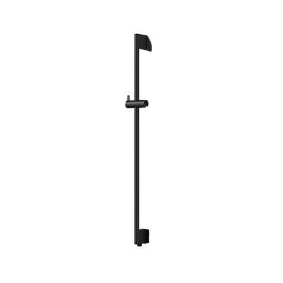 Hotbath Barre de douche - 90cm - arrivée d'eau intégrée - ronde - PVD - Noir mat