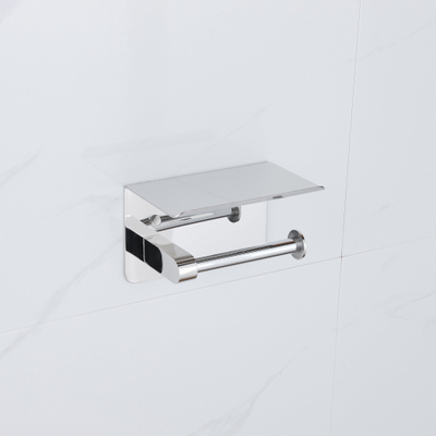 Fortifura Calvi Toiletset - toiletrolhouder - met klep- toiletborstel - handoekhaak - hoogglans chroom