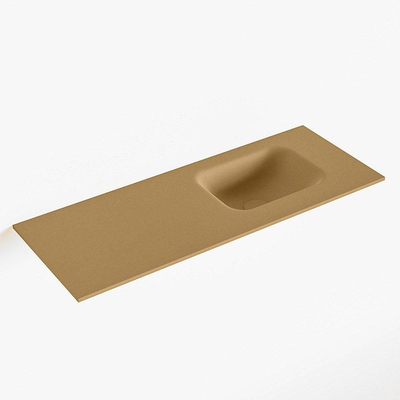 Mondiaz LEX Lavabo compact - 80x30x0.9cm - vasque à droite - sans trous de robinet - pour meuble de toilettes - Solid surface - Oro