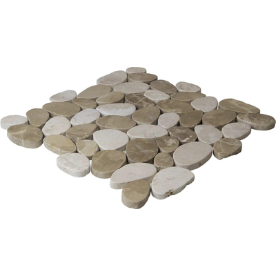 The Mosaic Factory Natural Stone mozaïektegel - 30.5x30cm - wand en vloertegel - Organisch - marmer - Brown Mix (bruin) TWEEDEKANS