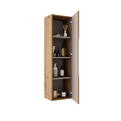 Saniclass Prime Balance Hoge Kast - 120x34.5x34.5cm - 1 deur - rustiek eiken - MDF