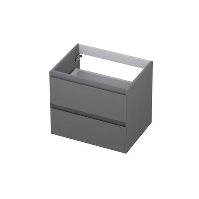 INK wastafelonderkast - 60x45x52cm - 2 lades - greeploos - mat grijs