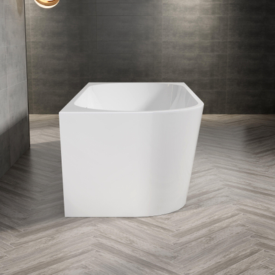 FugaFlow Eccelente Calma baignoire d'angle demi-îlot - droite - 180x80x58cm - avec vidage - acrylique - blanc brillant