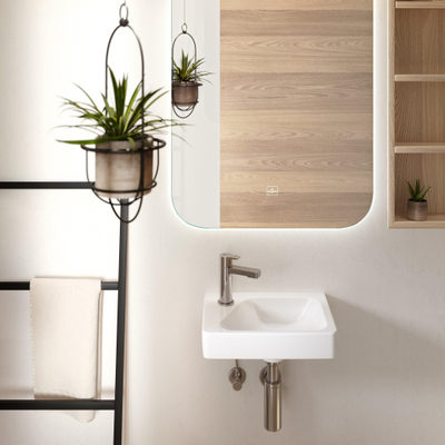 Villeroy & Boch Architectura Fontein - 26.5x36cm - 1 kraangat - links - met overloop - wit