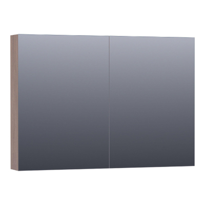 Saniclass Plain Spiegelkast - 100x70x15cm - 2 links/rechtsdraaiende spiegeldeuren - MFC - legno viola
