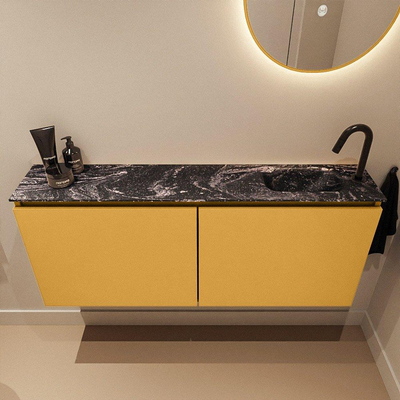 MONDIAZ TURE-DLUX meuble de toilettes 120 cm Ocher. lavabo EDEN Lava position droite. Avec 1 trou de robinet.