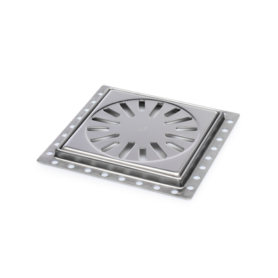 Aquaberg siphon de rénovation avec grille en inox 150x150mm hauteur d''encastrement 10mm