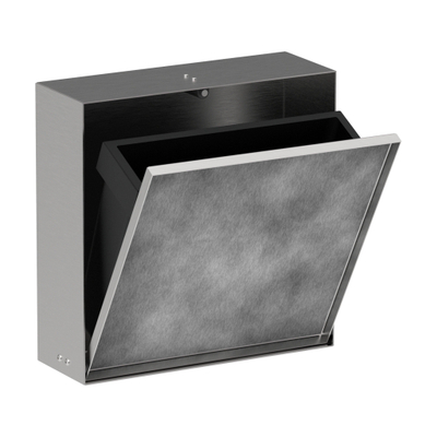 Hansgrohe XtraStoris Rock Poubelle - 30x30x10cm - porte carrelable - brushed stainless steel