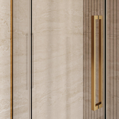 BRAUER Stellar Cabine de douche - 120x80x200cm - porte battante - revêtement verre - réversible - verre clair - PVD or brossé