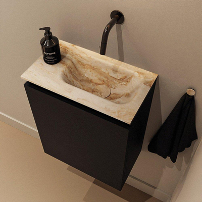 MONDIAZ TURE-DLUX 40cm toiletmeubel Urban. EDEN wastafel Frappe positie rechts. Zonder kraangat.