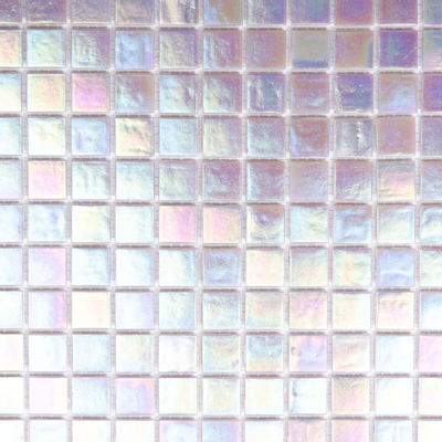 The Mosaic Factory Amsterdam carrelage mosaïque 32.2x32.2cm pour mur et sol intérieur et extérieur carré verre gris clair perlé