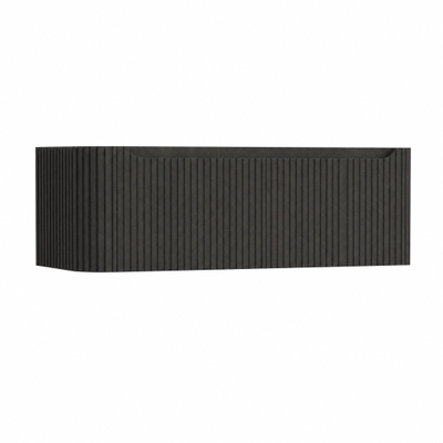 H&R Badmeubelen Juice Wastafelonderkast - 120x45x40cm - linkerhoek afgerond - 3D-front - 2 lades - geïntegreerde greep - basalt