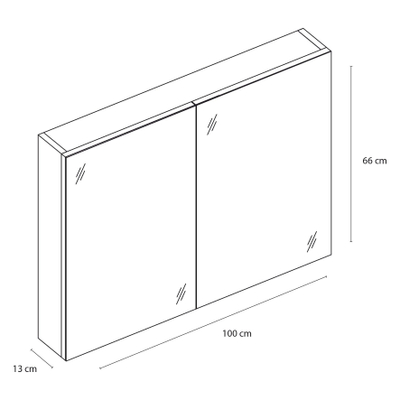 Differnz Somero Spiegelkast FSC 100 cm antraciet