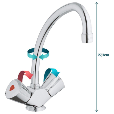 Grohe Costa Trend Keukenkraan - hoog - chroom
