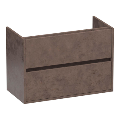 BRAUER Adore wastafelonderkast ondiep - 80x39x55cm - 2 softclose lades - greeploos - 1 sifon uitsparing - Erosion