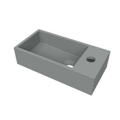 Arcqua Flair fontein - 36x18x9cm - cast marble - 1 kraangat - rechts - mat grijs