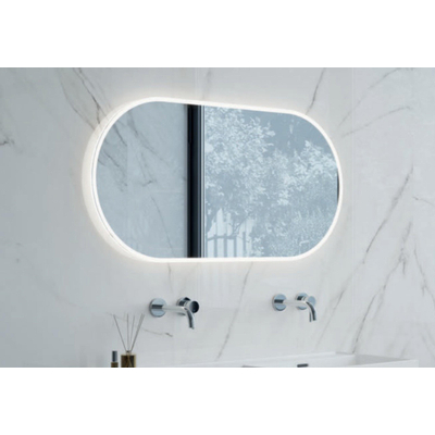 BRAUER Miroir mural sans éclairage 60x120cm Ovale aluminium