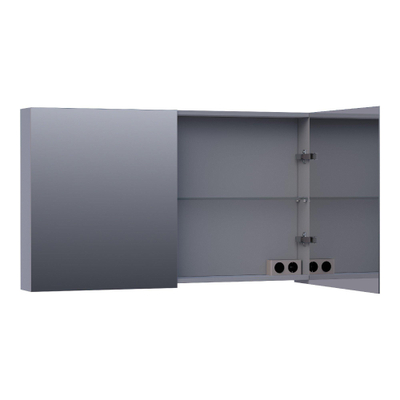 BRAUER Impress spiegelkast – 119x70x15 cm – 2 deuren, dubbelzijdige spiegeldeuren – Grijs mat