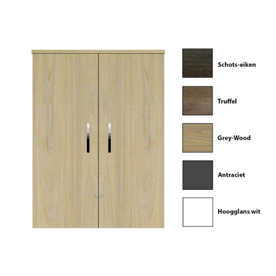 Sanicare Q1 - Q12 - Q17 kolomkast dubbel 67x32x90cm 2 deuren standaard greep met softclose Grey-wood