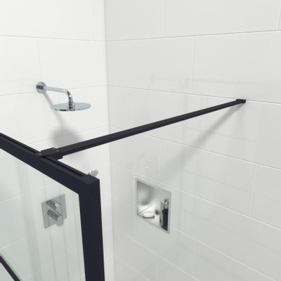 Marenza Bellini Douche à l'italienne - 120x200cm - verre clair - cadre tout autour - anti-calcaire - noir mat