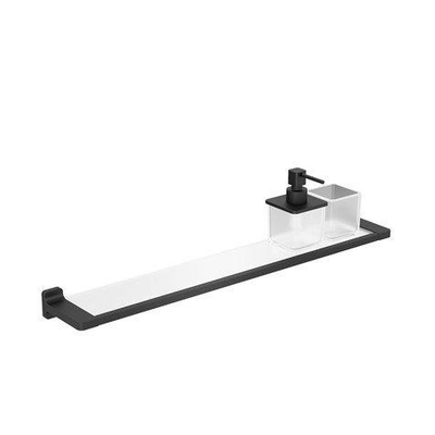 Crosswater Rotar Planchet - 60cm - zeepdispenser - beker - mat zwart