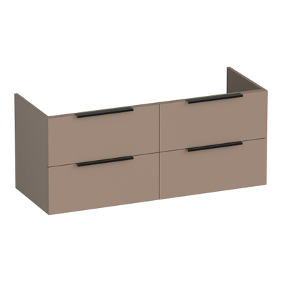 BRAUER Elevate meuble sous-lavabo 120 sans poignées de recouvrement 4 tiroirs à fermeture douce et 2 découpes pour siphon - moka mat